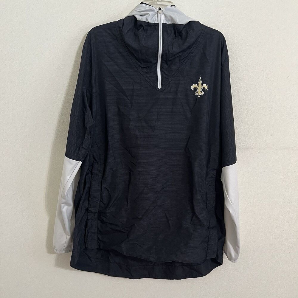 New Orleans Saints Fanatics Quarter Zip Pullover Men's XL Black Long Sleeve NFL